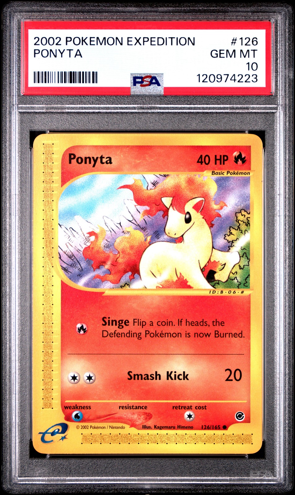 2002 POKEMON EXPEDITION #126 PONYTA PSA 10