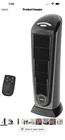 1500W Ceramic Tower Space Heater with Remote, Thermostat, Timer & Widespread ...