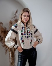 Woman Vyshyvanka Ukrainian embroidery embroidered blouse 100 Cotton S M L Xl XXL