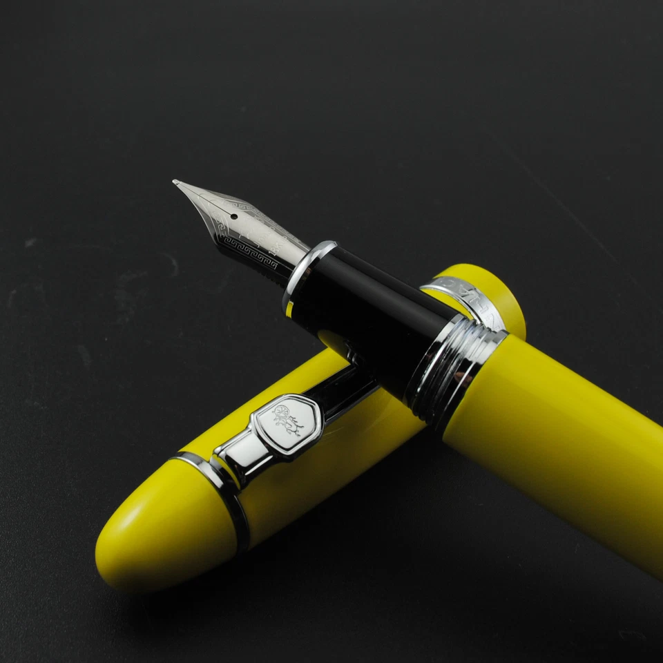 Promoción Jinhao 159 General Pluma Estilográfica Amarilla 2 Plumillas Mediano Fino Clip Plateado Foto 2 de 4