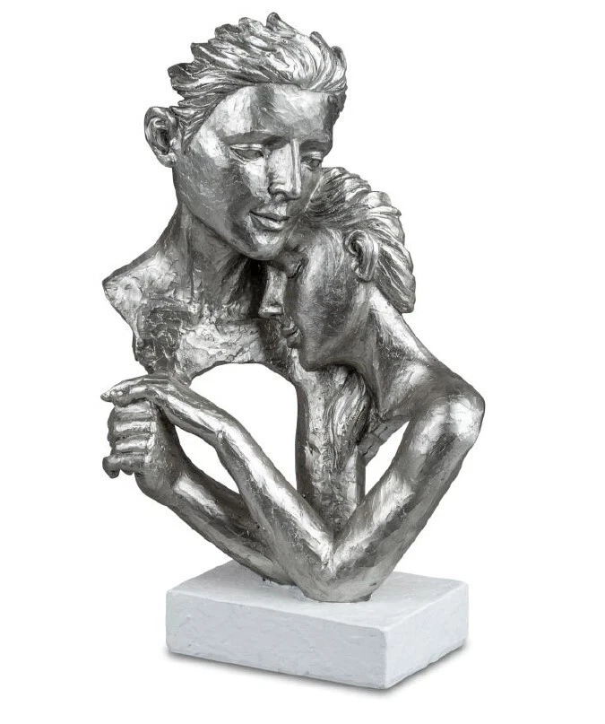 formano Büste Paar weiss-silber 21x34cm Deko-Skulptur aus Kunststein 7 16 34 7 - Bild 1 von 1