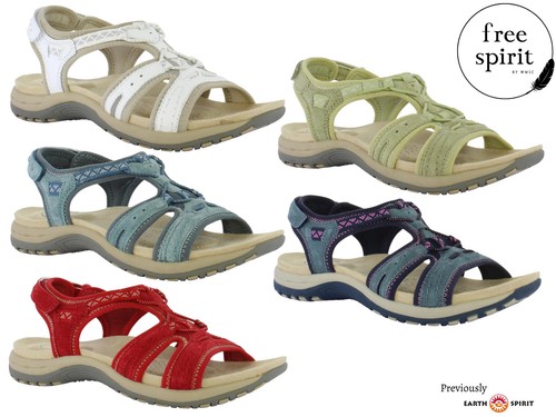 Ladies Free Spirit Sandals Earth Summer Comfort Touch Fastening Walking  Shoes | eBay