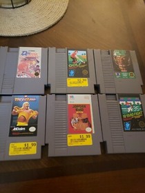 Lot Of 6 Nintendo NES Games  Cleaned and Tested, wrestlemania, Jordan vs bird