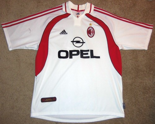 vtg authentic ac milan 2000-2001 away opel adidas soccer