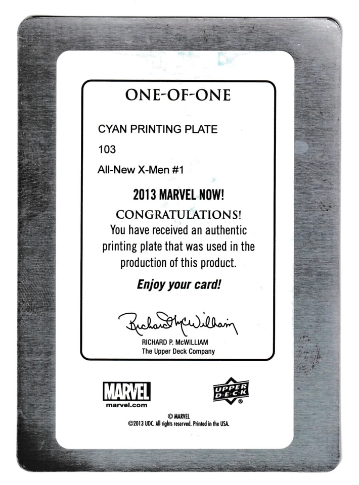 Upper Deck Marvel Now!  #103 All-New X-Men Cover  Cyan Printing Plate #1 1/1 - Image 2 of 2