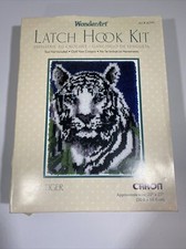 Caron Wonder Art Snow Tiger Latch Hook Kit 20" x 27" Art 4296 Open Box