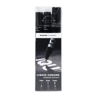 Molotow Marker Liquid Chrome - 3er Marker Set Spiegeleffekt Lack Graffiti Stift
