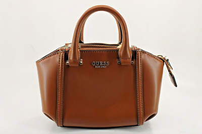 Guess Woman's Handbags, Leie Mini Status Satchel Brown/Cognac