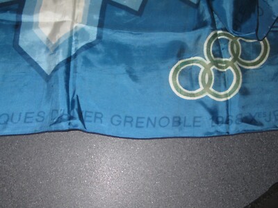Foulard AMCEL Jeux Olympiques De Grenoble 1968 - Vintage France - Acétate