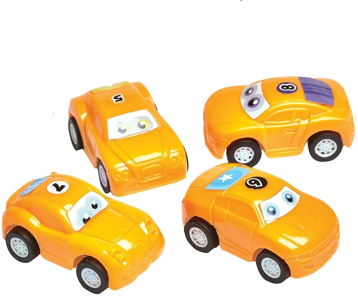4 Small Racing Cars Toy 'Pull Back and Go' Yellow | eBay