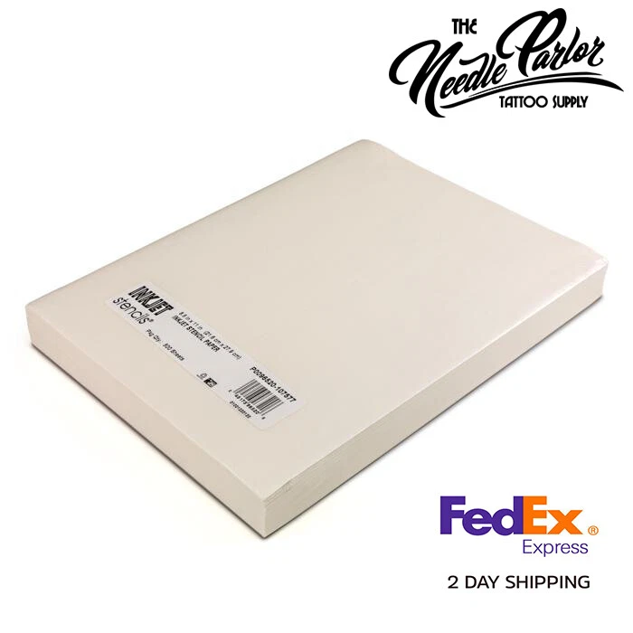 INKJET STENCILS Inkjet Tracing Paper - Tattoo Stenciling Parchment 8"X11.5"(500 Sheet Ream)