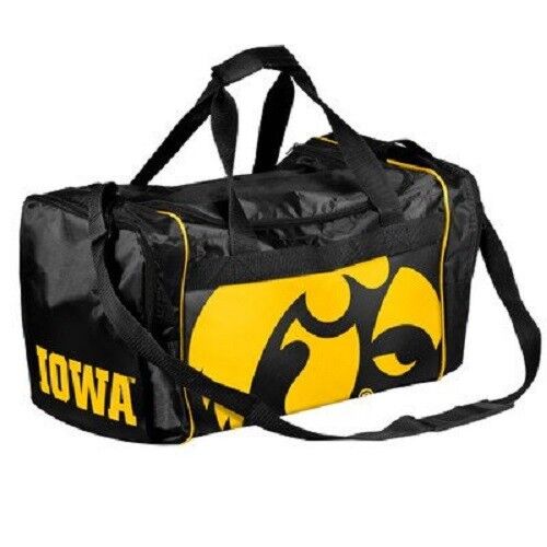 Iowa Hawkeyes Duffle Bag Gym Swimming Carry On Travel Luggage Tote NEW - Afbeelding 1 van 1