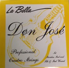 Juego Cuerdas La Bella Para El Cuatro De Puerto Rico. Cuatro Strings Yellow Pack