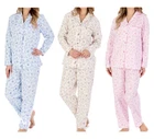 Pyjamas Set Womens Slenderella Brushed Cotton Floral Long Sleeve Top PJ Bottoms