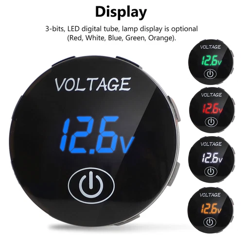 Voltmetro digitale pannello LED DC 12V-24V display voltmetro moto auto - Foto 2 di 24