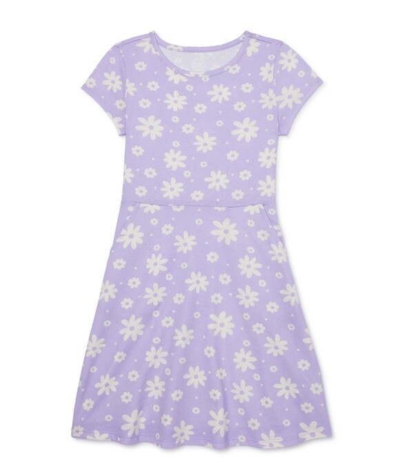 Wonder Nation Lilac Daisy￼ Play Dress W/Pockets Size 14-16 NWT
