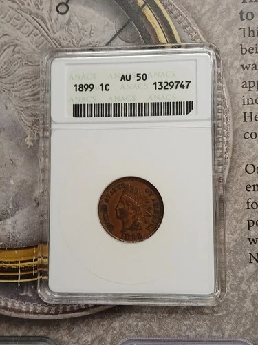 1899 1c AU 50 Indian Head Penny   T-207
