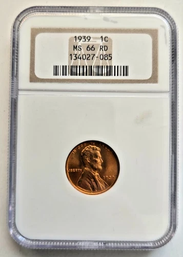MS66 RD 1939 Lincoln Wheat Cent NGC