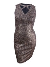 Guess Women's Sleeveless Cutout Sheath Dress (4, Black/Gold) 888807662368