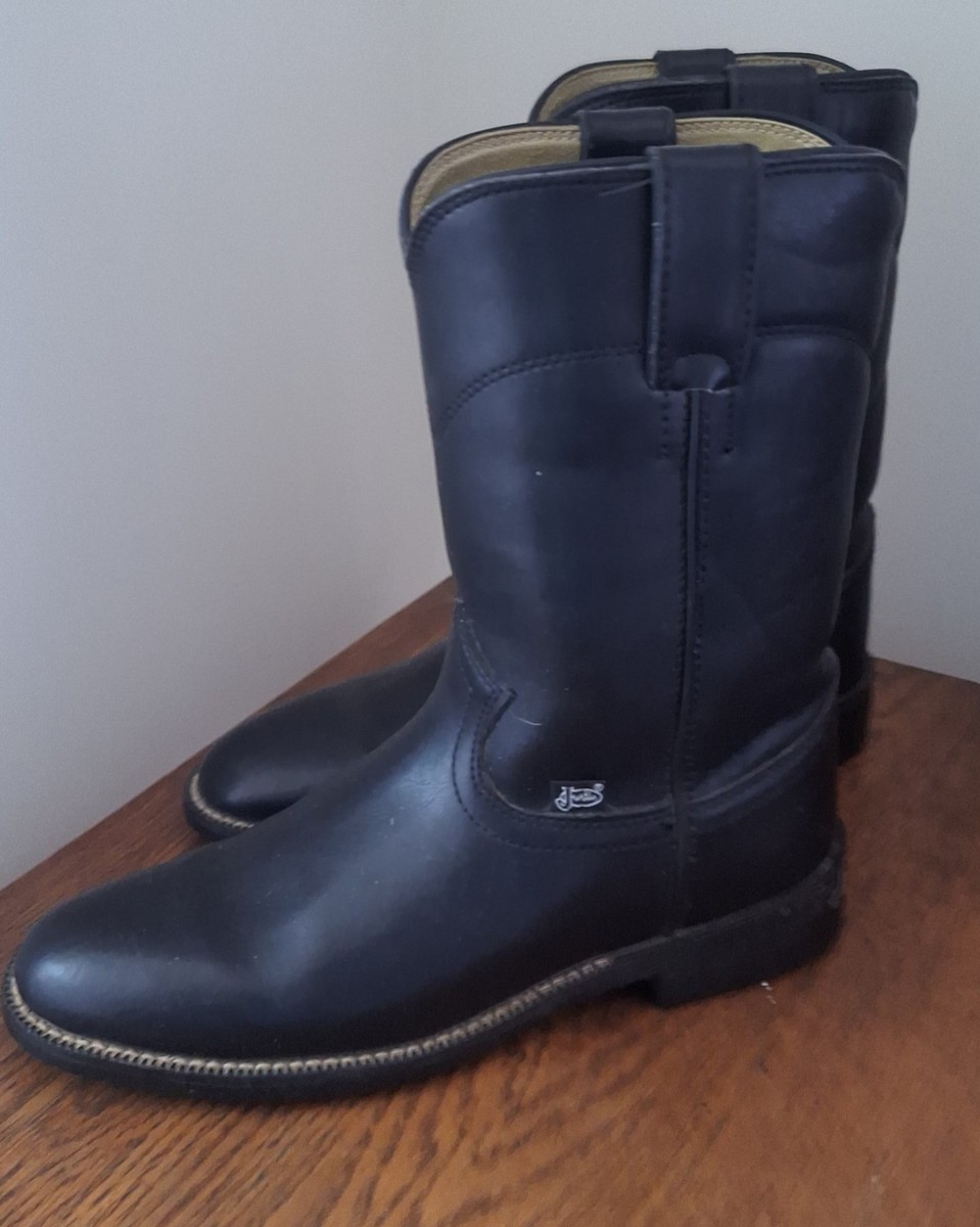 Womens Black Cowboy Boots Justin Basics 1/2 C JBL3000