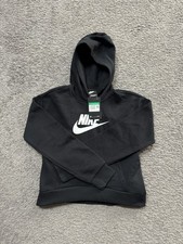 Nike Club Fleece Big Kids Girls Pullover Hoodie Black Size XL DC7206-010