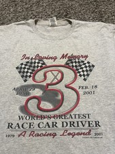 Vintage 2001 Y2K In Memory Of Dale Earnhardt Sr Memorial Gray T-Shirt Size L Vtg