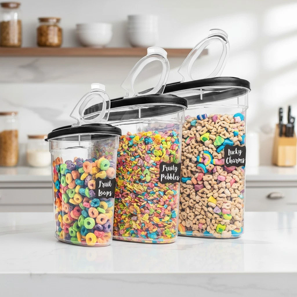 Stylish 3-Piece Airtight Storage Container Set - Perfect for Pantry Essentials