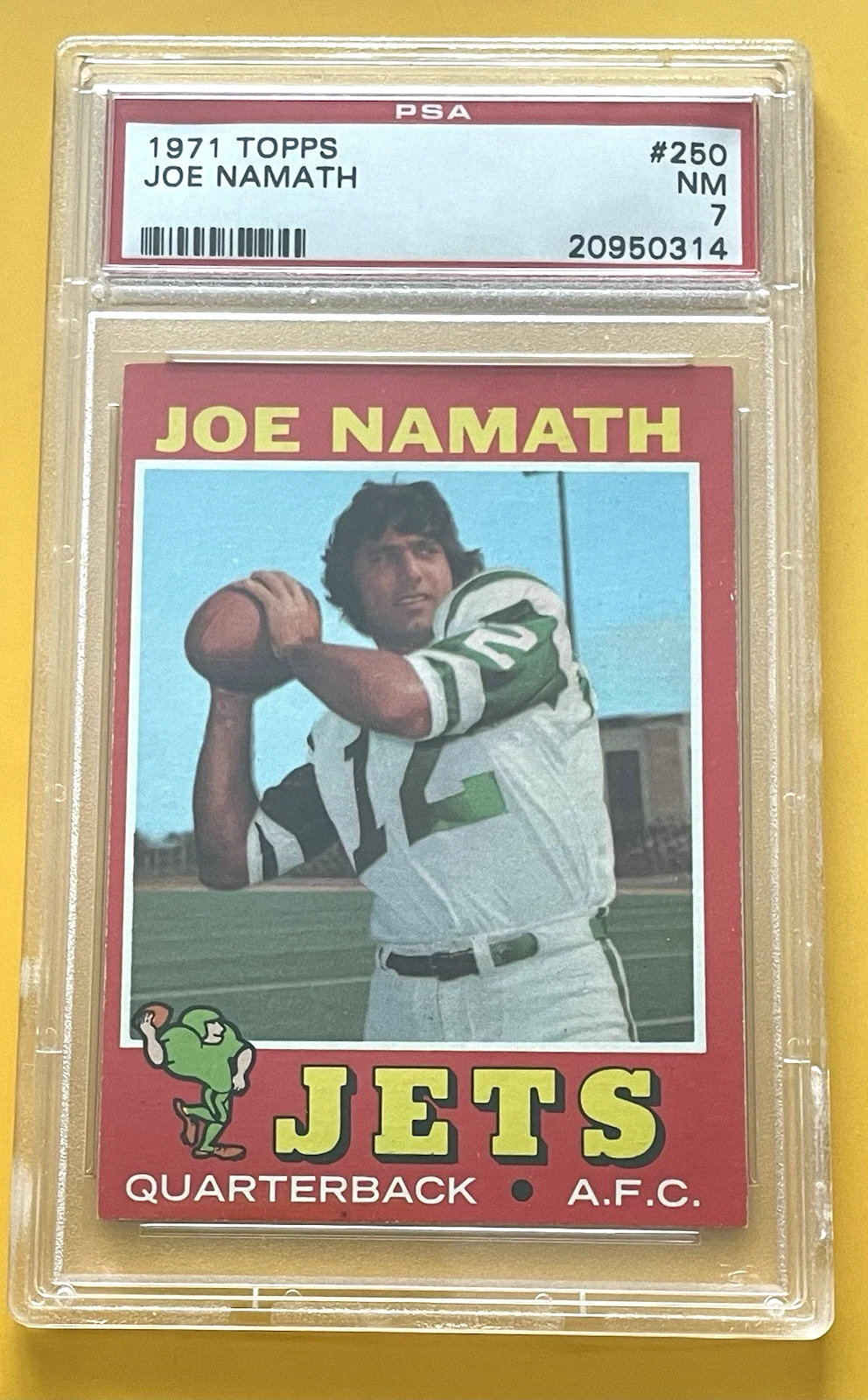 Deal for 1971 Topps #250 Joe Namath PSA 7 NM