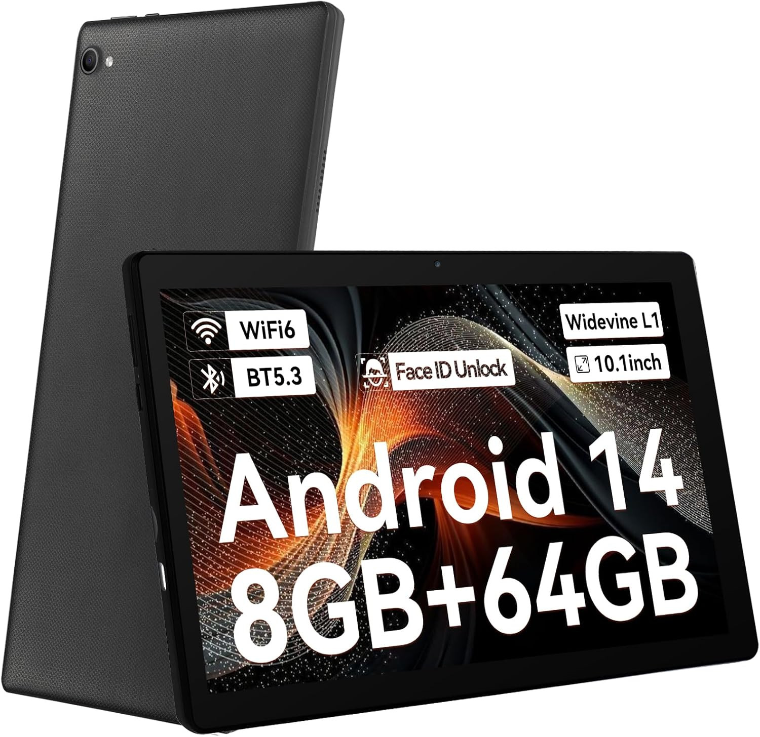 Tablet 10 Pollici Android 14 Octa-Core: 8GB RAM, Face ID e WiFi 6 Ultra