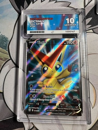 ACE 10 Pokémon TCG Victini Battle Styles Card 144/163 Graded Matching Art Label
