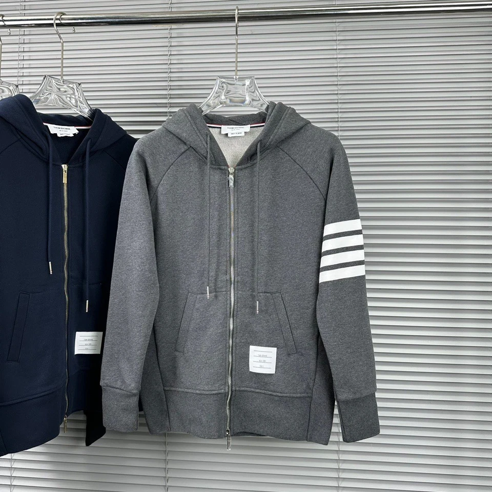 Thom Browne Men/Women's Classic Zipper Hoodie Long Sleeve Jacket Hooded Sweater - Image 4 of 4