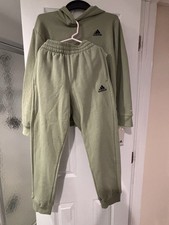 Adidas Two Piece Set Size 8 Tent Green Pullover Hoodie  Pants Unisex Minimal