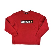 Nike Y2K Crewneck Sweatshirt Red Just Do It Logo Men's XL Vtg Streetwear READ
