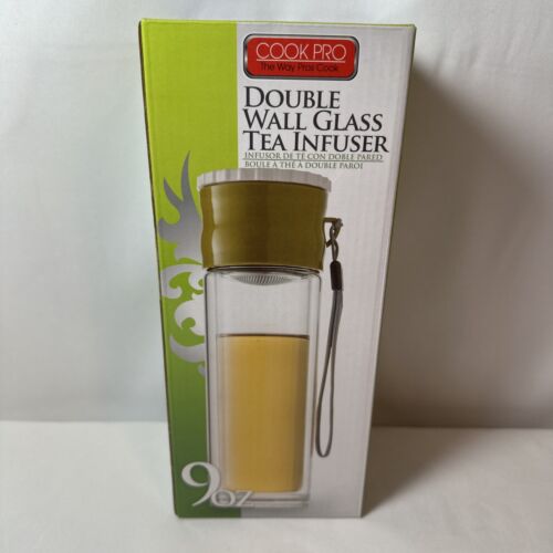 NEW~ Glass Water Bottle Tea Infuser Filter Tea Separation Double Wall Hot Cold N