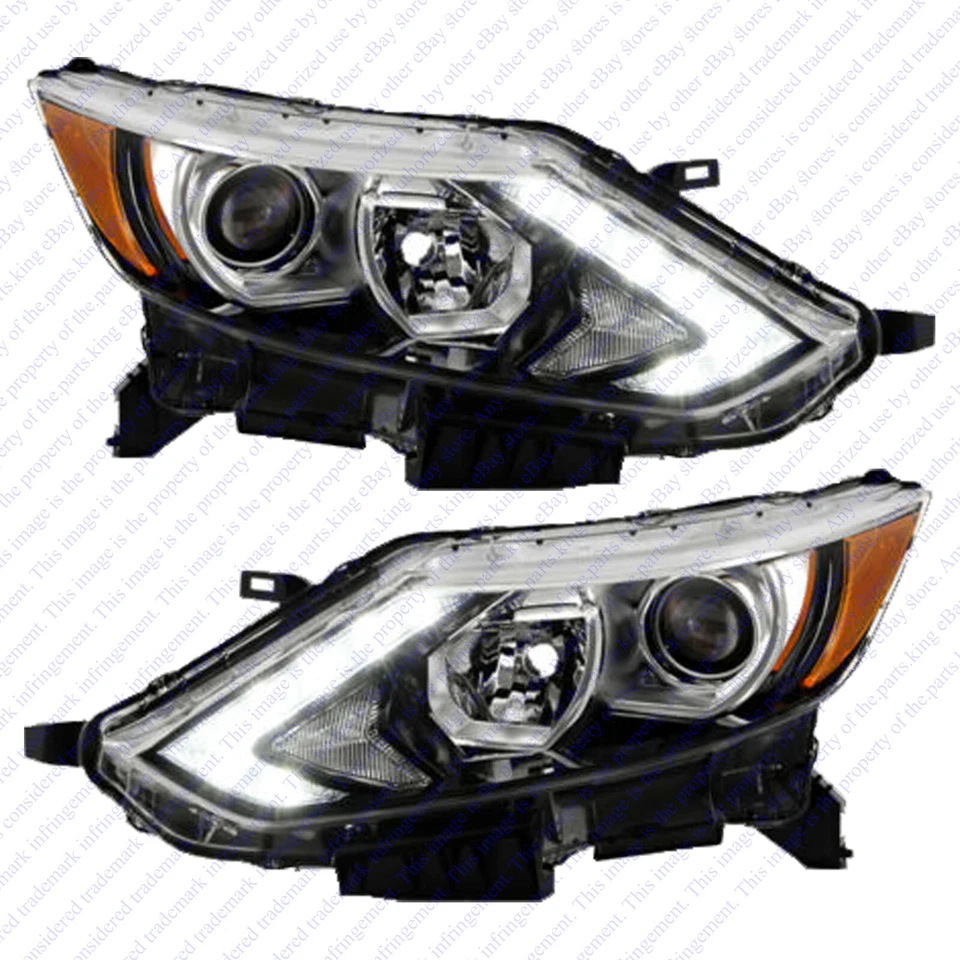 For 2017 2018 2019 Nissan Rogue Sport Halogen Headlight Assembly Pair - Image 2 of 4