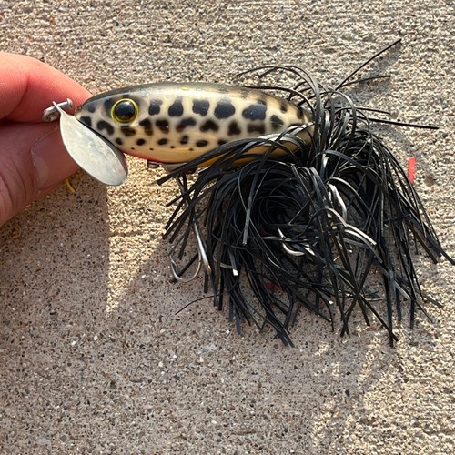 Fred Arbogast Classic Jitterbug Fishing Lure Black spotted 2207425 - Vintage