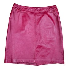 Lauren Ralph Lauren Womens Red Leather Skirt Size 14 NWT