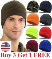 Tactical Thermal Winter Warm Fleece Dome Skull Cap Biker Helmet Liner Beanie Hat