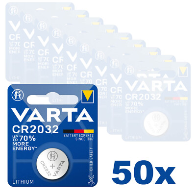 50x 1er Blister Varta CR2032 CR 2032 Knopfzelle Batterie 3V Lithium