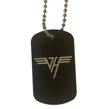 Van Halen Logo Engraved Aluminum Dog Tag with Necklace