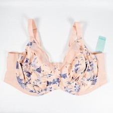 New Goddess Kayla Bra Size 46G Pink Floral GD6162 Full Coverage Unlined UW