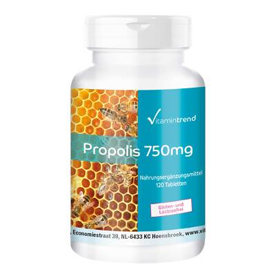 Bienen-Propolis Extrakt 750 mg - 120 Tabletten für 4 Monate - 22,5 mg Galangin