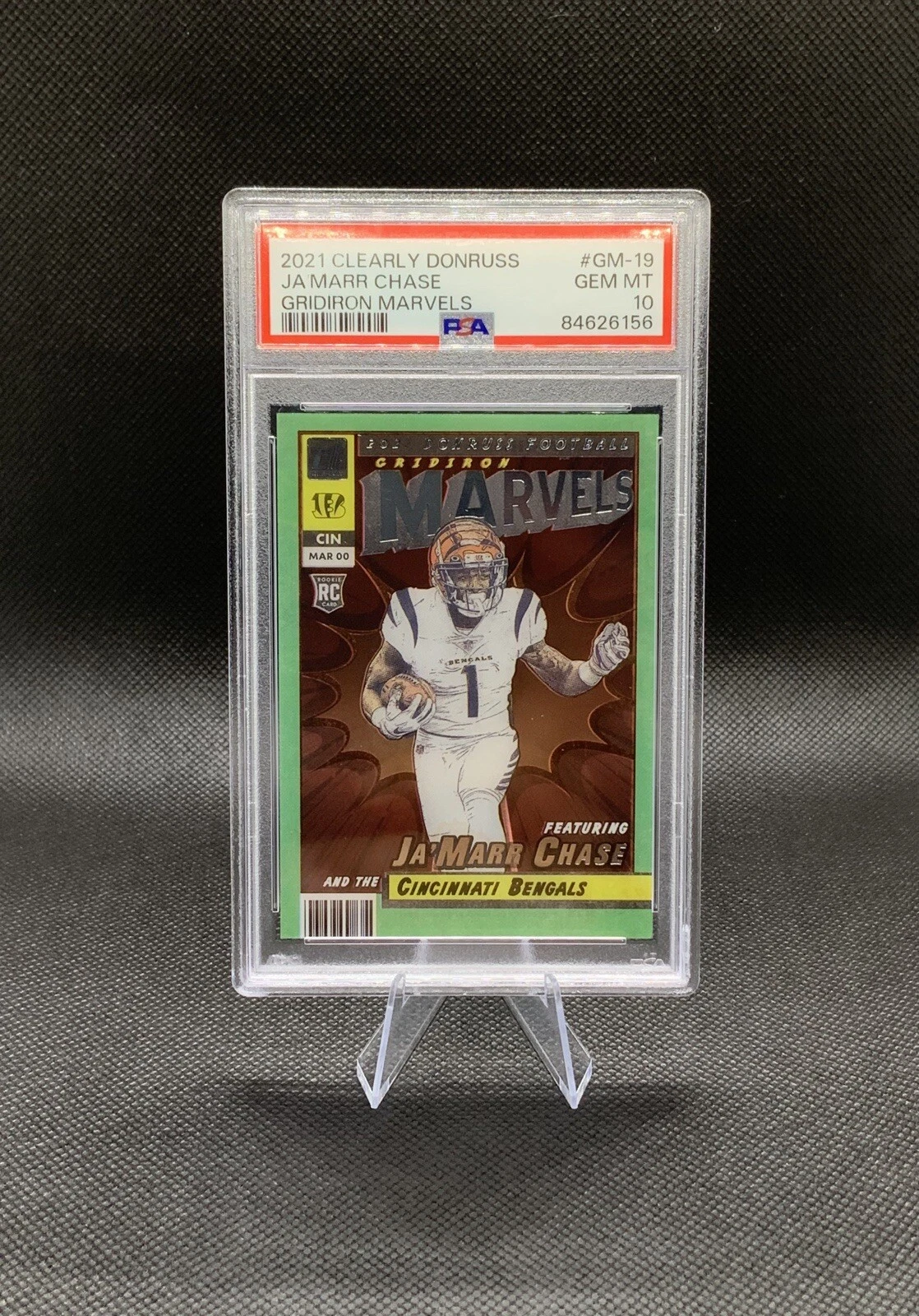 JaMarr Chase Panini Clearly Donruss Gridiron Marvels #GM19 Base