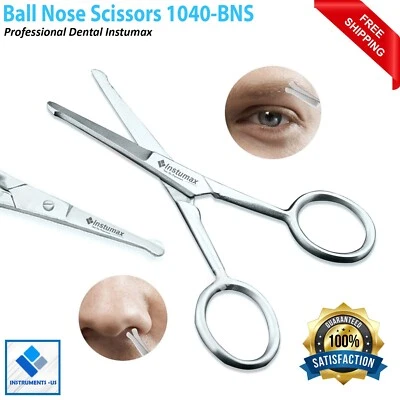 INSTUMAX® “Tijeras Mascotas Punta Redonda Segura Nariz Ojos Orejas Manicura”