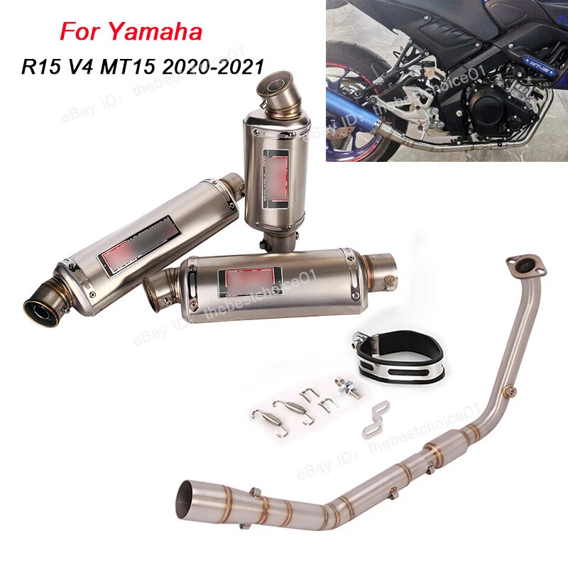 Exhaust System Header Link Pipe 51mm Muffler Tips For Yamaha R15 V4 MT15 2020 21
