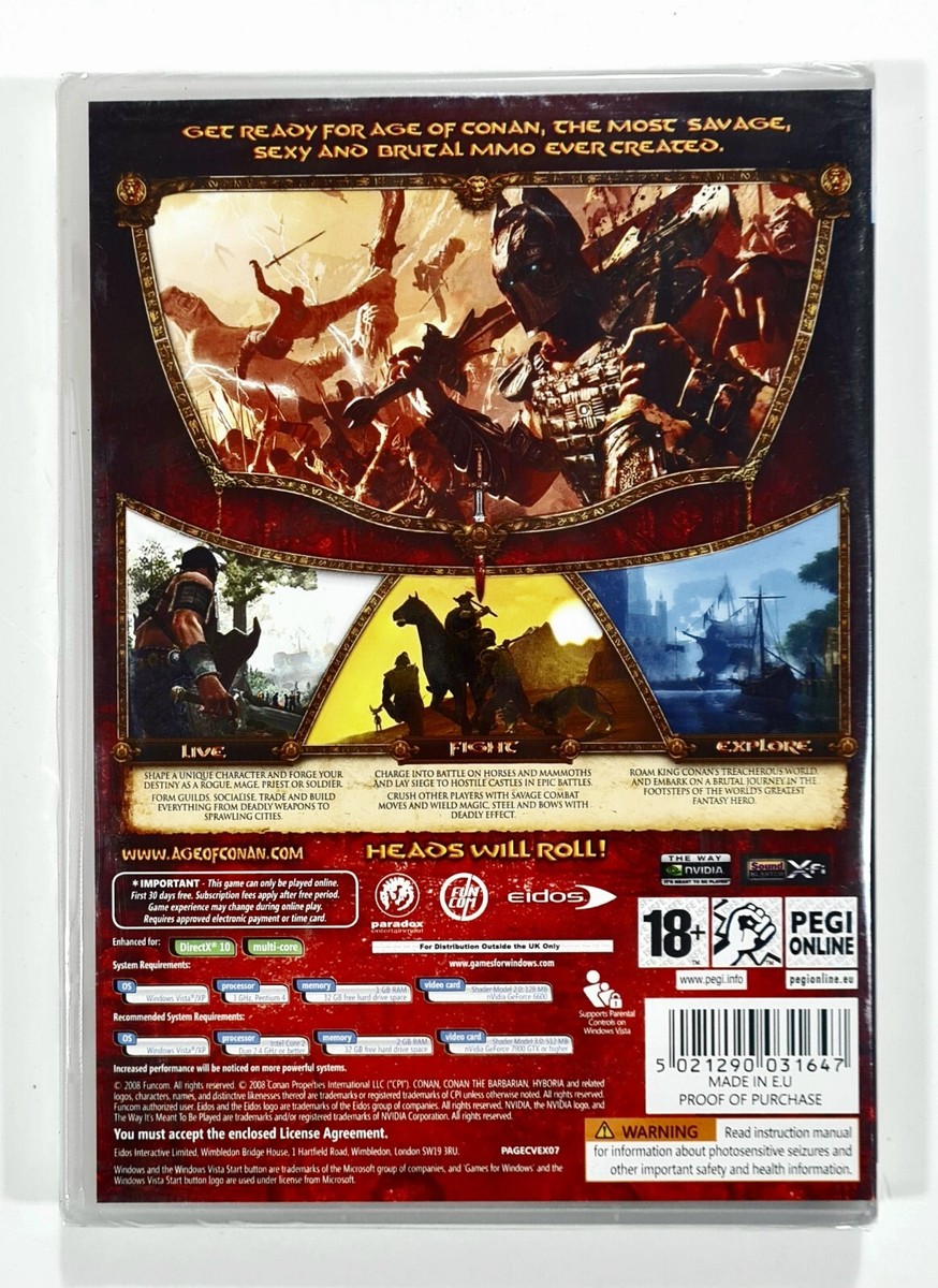 PC DVD-Rom AGE OF CONAN - HYBORIAN ADVENTURES uncut NEU! Sexy
