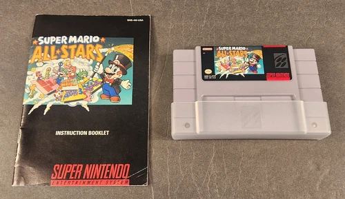 SNES Super Nintendo Super Mario All Stars 2 3 Game Cartridge Manual Protector