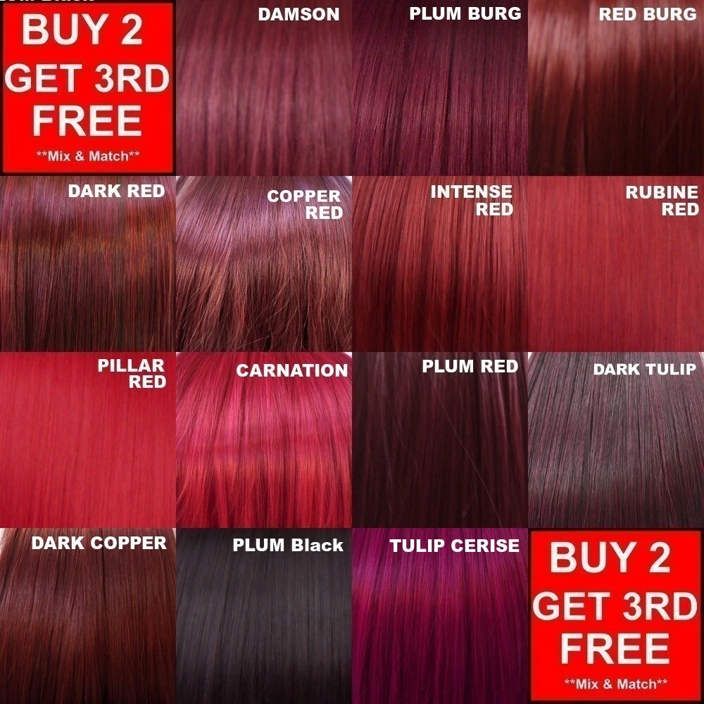 Red Burgundy Plum Purple Full Head Hair Extensions