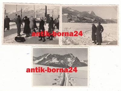 3x Fotos Olympia 1936 Garmisch Partenkirchen Olympiade Stadion Besucher #215 - Bild 1 von 2