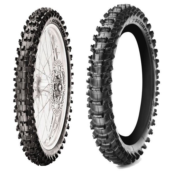 TYRE PAIR PIRELLI 80/100-14 MX32 MID S + 120/80-19 MX S